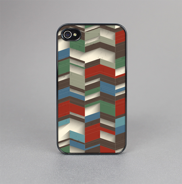The Choppy 3d Red & Green Zigzag Pattern Skin-Sert for the Apple iPhone 4-4s Skin-Sert Case
