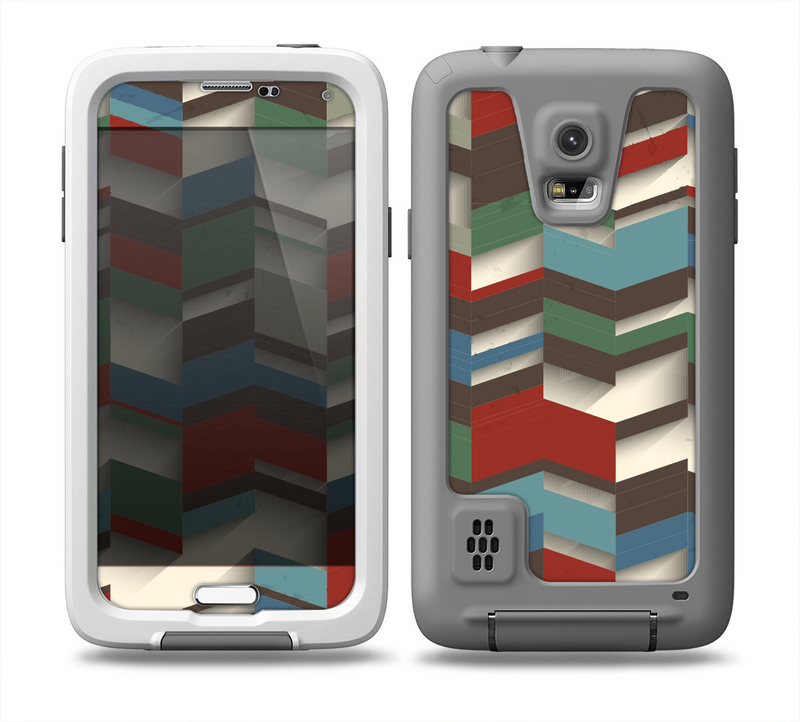 The Choppy 3d Red & Green Zigzag Pattern Skin for the Samsung Galaxy S5 frē LifeProof Case