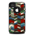 The Choppy 3d Red & Green Zigzag Pattern Skin for the iPhone 4-4s OtterBox Commuter Case