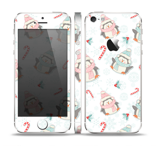 The Christmas Suited Fat Penguins Skin Set for the Apple iPhone 5