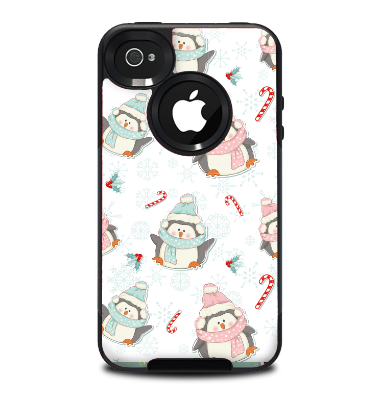 The Christmas Suited Fat Penguins Skin for the iPhone 4-4s OtterBox Commuter Case
