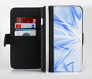The Clear Blue HD Triangles Ink-Fuzed Leather Folding Wallet Credit-Card Case for the Apple iPhone 6/6s, 6/6s Plus, 5/5s and 5c