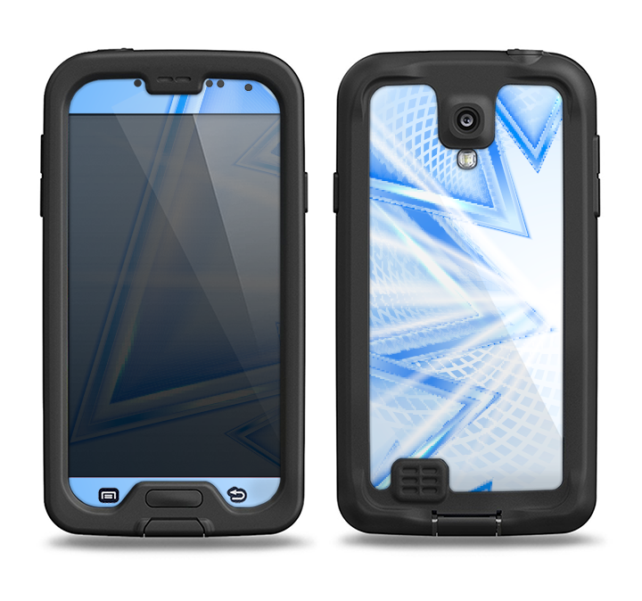 The Clear Blue HD Triangles Samsung Galaxy S4 LifeProof Fre Case Skin Set