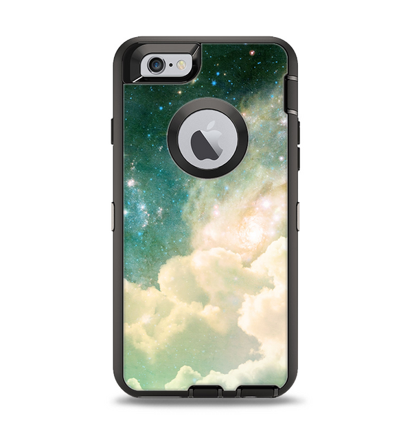 The Cloudy Abstract Green Nebula Apple iPhone 6 Otterbox Defender Case Skin Set