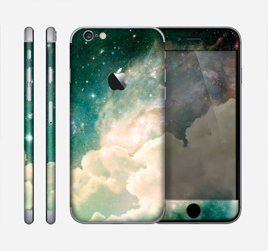 The Cloudy Abstract Green Nebula Skin for the Apple iPhone 6