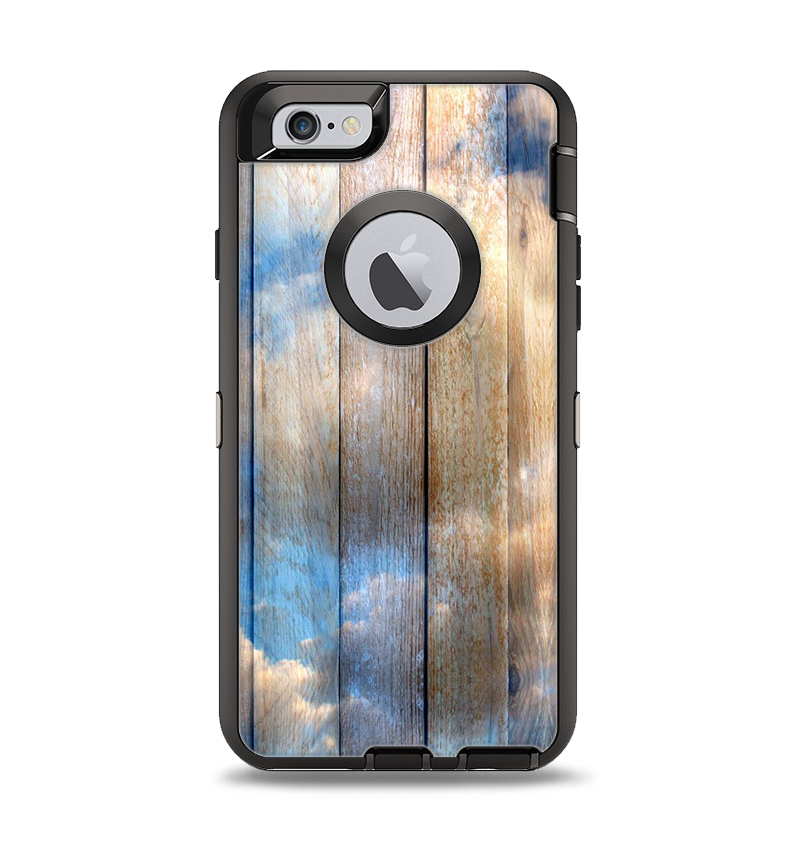 The Cloudy Wood Planks Apple iPhone 6 Otterbox Defender Case Skin Set