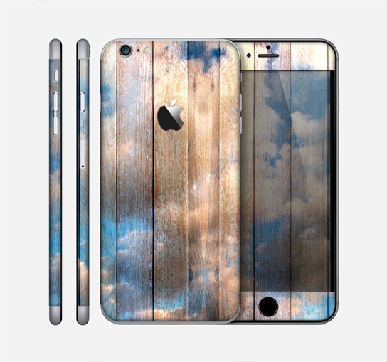 The Cloudy Wood Planks Skin for the Apple iPhone 6 Plus