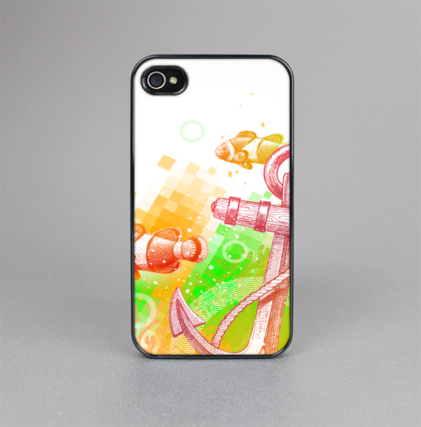 The Color-Red Anchor Under The Sea Skin-Sert for the Apple iPhone 4-4s Skin-Sert Case