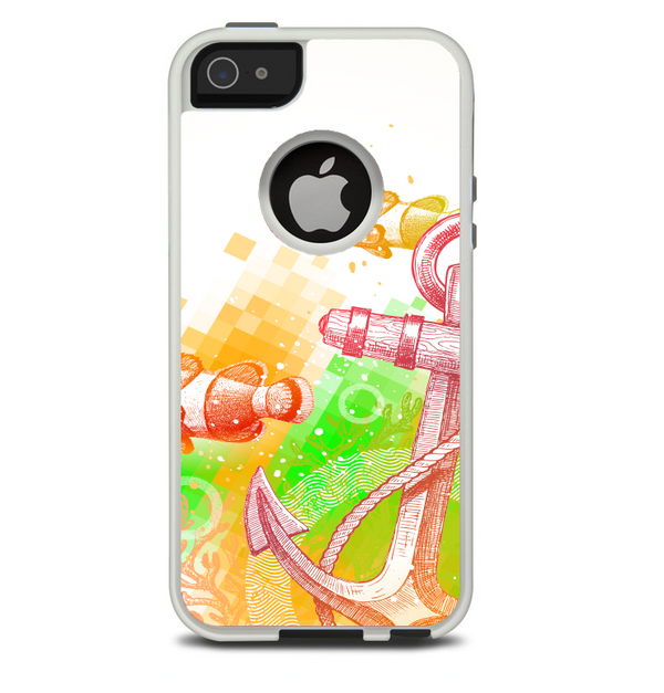 The Color-Red Anchor Under The Sea Skin For The iPhone 5-5s Otterbox Commuter Case
