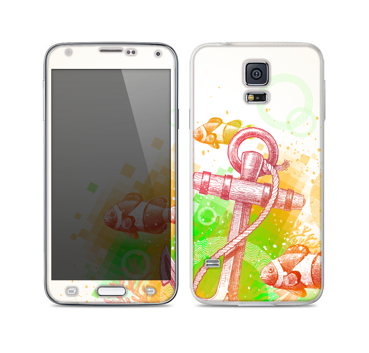 The Color-Red Anchor Under The Sea Skin For the Samsung Galaxy S5