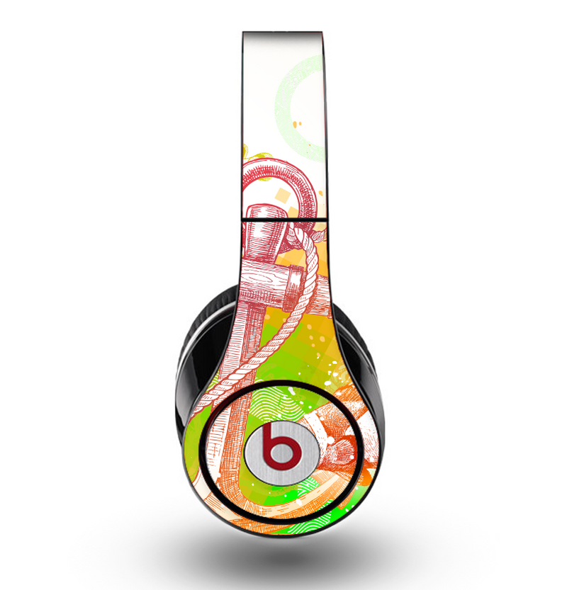The Color-Red Anchor Under The Sea Skin for the Original Beats by Dre Studio Headphones
