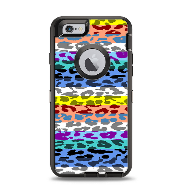 The Color Striped Vector Leopard Print Apple iPhone 6 Otterbox Defender Case Skin Set