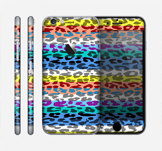 The Color Striped Vector Leopard Print Skin for the Apple iPhone 6