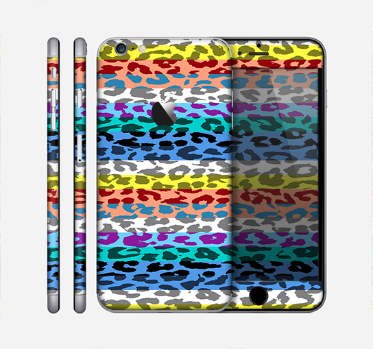 The Color Striped Vector Leopard Print Skin for the Apple iPhone 6 Plus