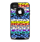 The Color Striped Vector Leopard Print Skin for the iPhone 4-4s OtterBox Commuter Case