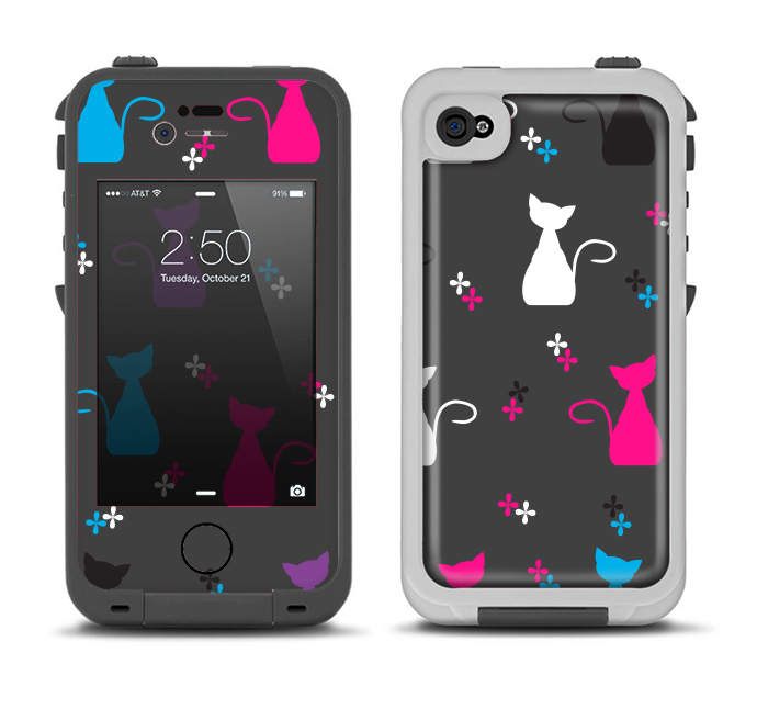 The Color Vector Cats Apple iPhone 4-4s LifeProof Fre Case Skin Set