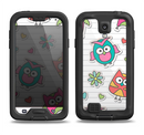 The Colored Cartoon Owl Cutouts on Paper Samsung Galaxy S4 LifeProof Nuud Case Skin Set