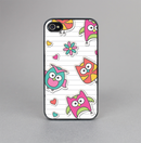 The Colored Cartoon Owl Cutouts on Paper Skin-Sert for the Apple iPhone 4-4s Skin-Sert Case