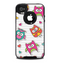 The Colored Cartoon Owl Cutouts on Paper Skin for the iPhone 4-4s OtterBox Commuter Case