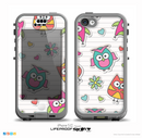 The Colored Cartoon Owl Cutouts on Paper Skin for the iPhone 5c nüüd LifeProof Case