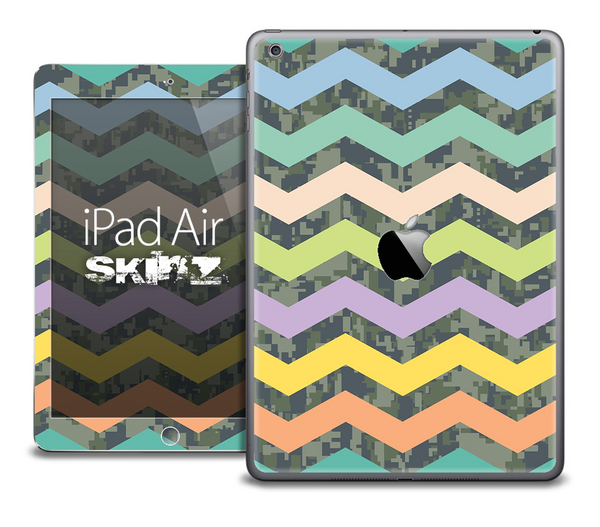 The Colored Chevron and Digital Camouflage Skin for the iPad Air
