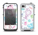 The Colored Happy Doodle Angels and Elves Apple iPhone 4-4s LifeProof Fre Case Skin Set