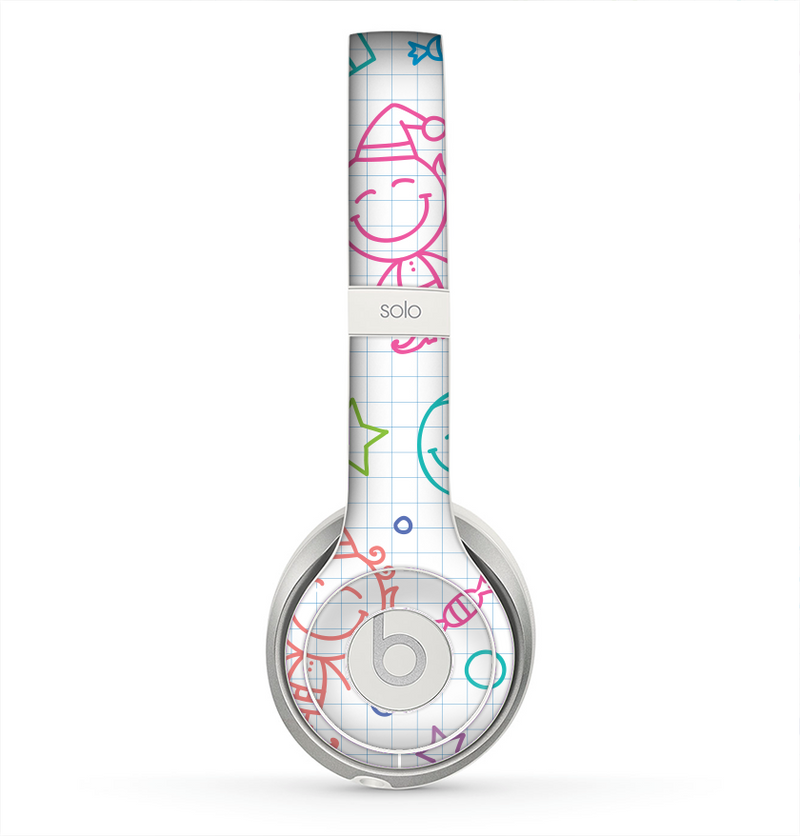 The Colored Happy Doodle Angels and Elves Skin for the Beats by Dre Solo 2 Headphones