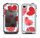 The Colored Red Doodle-Hearts Apple iPhone 4-4s LifeProof Fre Case Skin Set