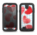The Colored Red Doodle-Hearts Samsung Galaxy S4 LifeProof Nuud Case Skin Set