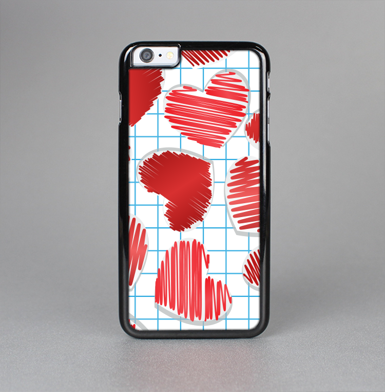 The Colored Red Doodle-Hearts Skin-Sert Case for the Apple iPhone 6 Plus