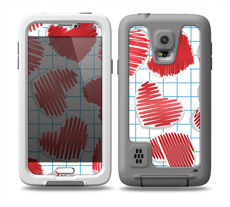 The Colored Red Doodle-Hearts Skin for the Samsung Galaxy S5 frē LifeProof Case