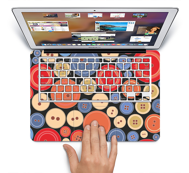The Colored Vector Buttons Skin Set for the Apple MacBook Pro 15" with Retina Display