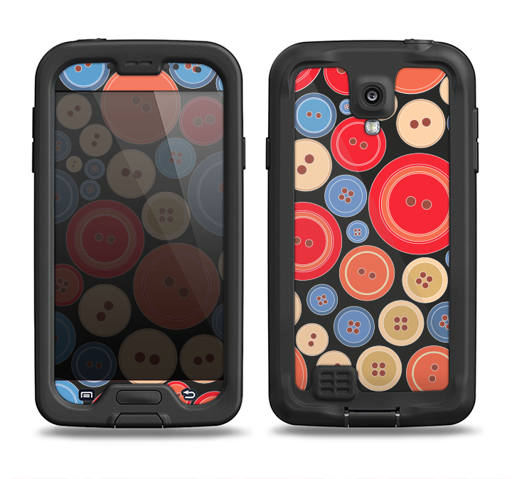 The Colored Vector Buttons Samsung Galaxy S4 LifeProof Nuud Case Skin Set