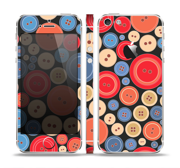 The Colored Vector Buttons Skin Set for the Apple iPhone 5