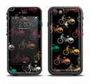 The Colored Vintage Bike Pattern On Black Apple iPhone 6/6s Plus LifeProof Fre Case Skin Set