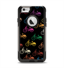 The Colored Vintage Bike Pattern On Black Apple iPhone 6 Otterbox Commuter Case Skin Set