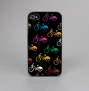 The Colored Vintage Bike Pattern On Black Skin-Sert for the Apple iPhone 4-4s Skin-Sert Case