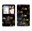 The Colored Vintage Bike Pattern On Black Skin For The Apple iPod Classic