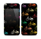 The Colored Vintage Bike Pattern On Black Skin for the Apple iPhone 4-4s