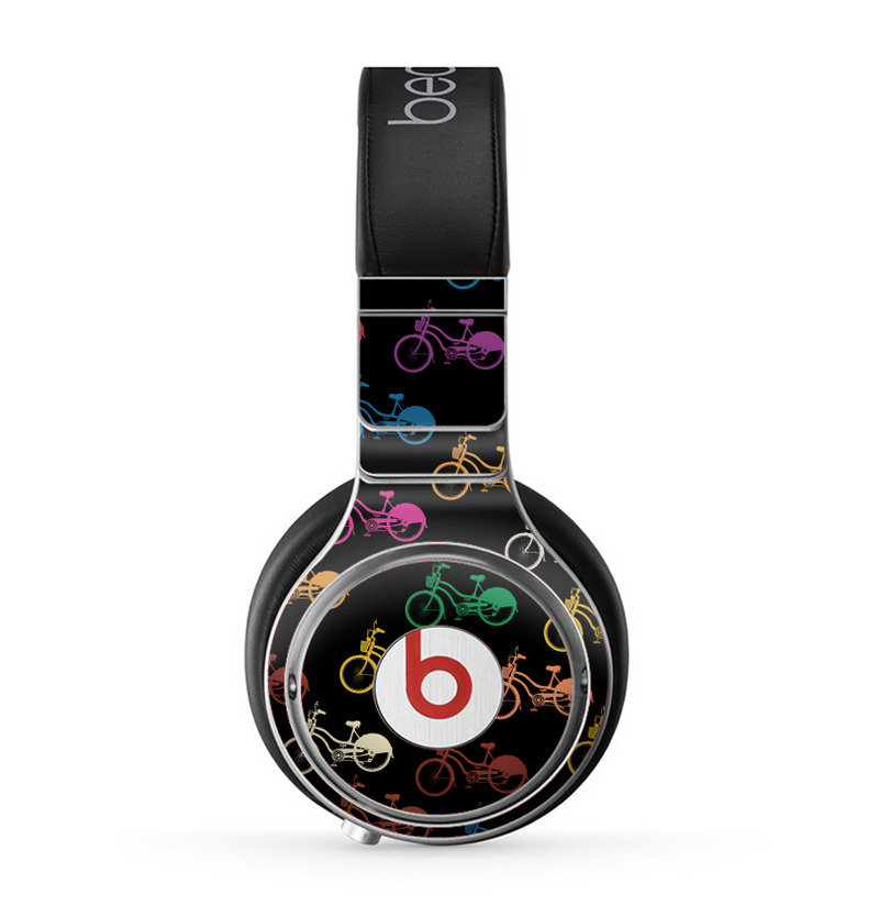 The Colored Vintage Bike Pattern On Black Skin for the Beats by Dre Pro Headphones