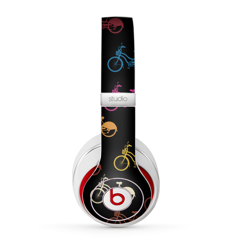 The Colored Vintage Bike Pattern On Black Skin for the Beats by Dre Studio (2013+ Version) Headphones