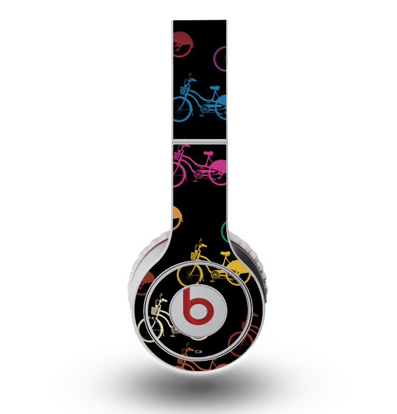 The Colored Vintage Bike Pattern On Black Skin for the Original Beats by Dre Wireless Headphones