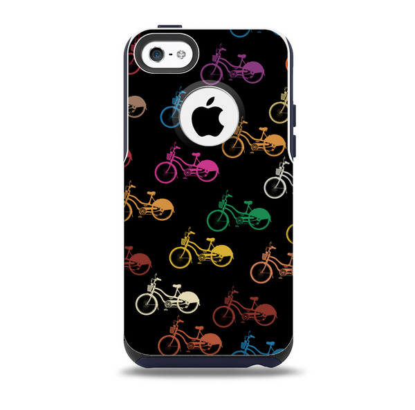 The Colored Vintage Bike Pattern On Black Skin for the iPhone 5c OtterBox Commuter Case