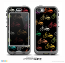 The Colored Vintage Bike Pattern On Black Skin for the iPhone 5c nüüd LifeProof Case