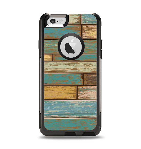 The Colored Vintage Solid Wood Planks Apple iPhone 6 Otterbox Commuter Case Skin Set