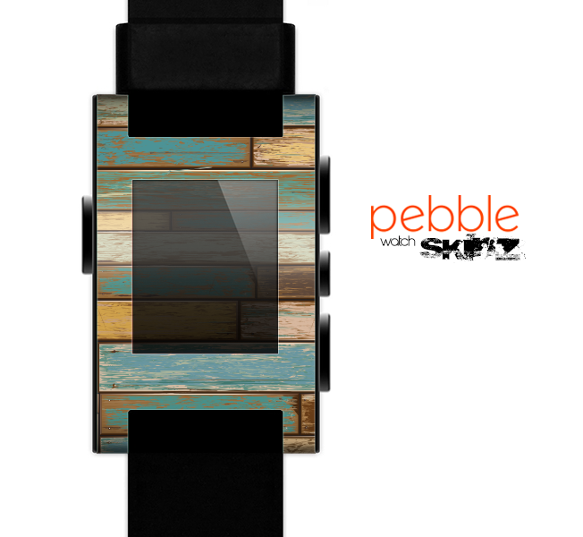 The Colored Vintage Solid Wood Planks Skin for the Pebble SmartWatch