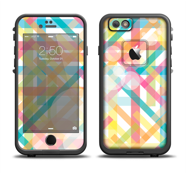 The Colorful Abstract Plaid Intersect Apple iPhone 6 LifeProof Fre Case Skin Set