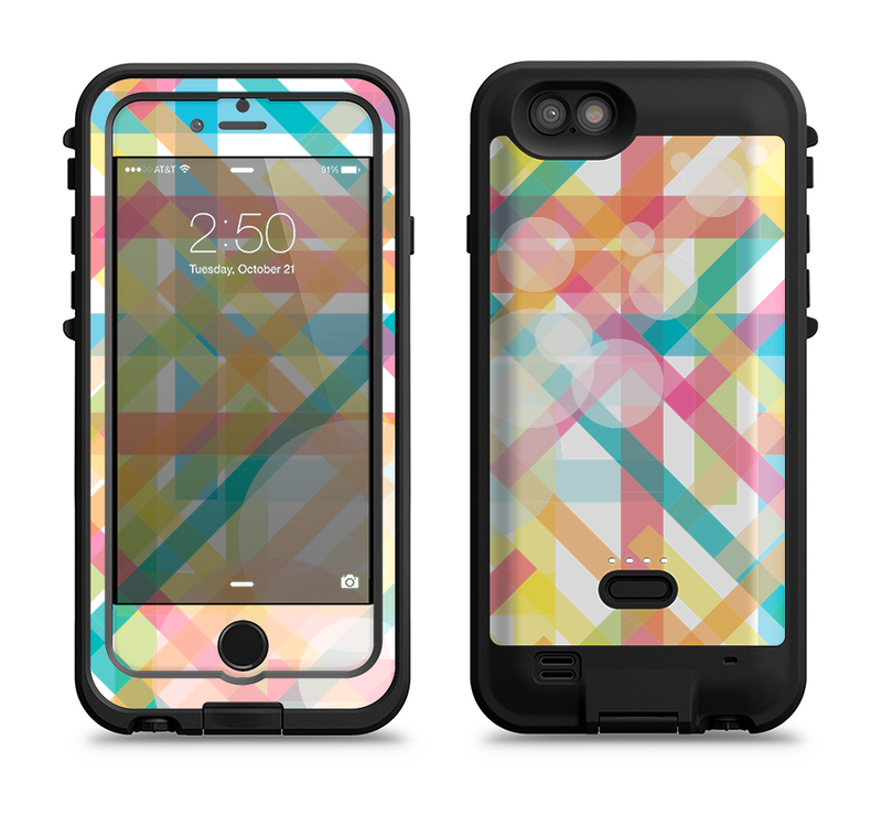 The Colorful Abstract Plaid Intersect Apple iPhone 6/6s LifeProof Fre POWER Case Skin Set