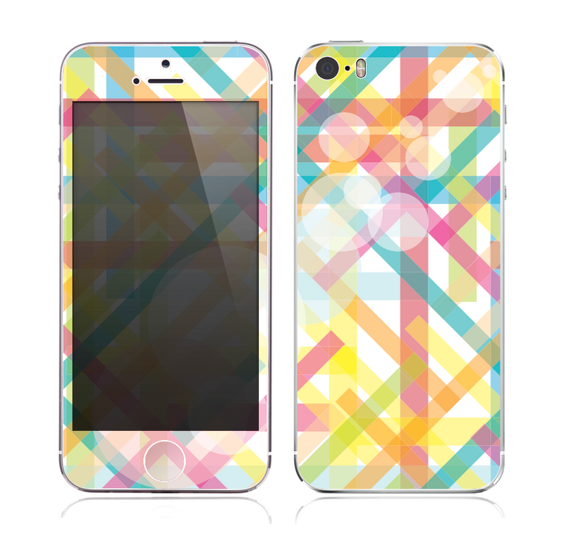 The Colorful Abstract Plaid Intersect Skin for the Apple iPhone 5s