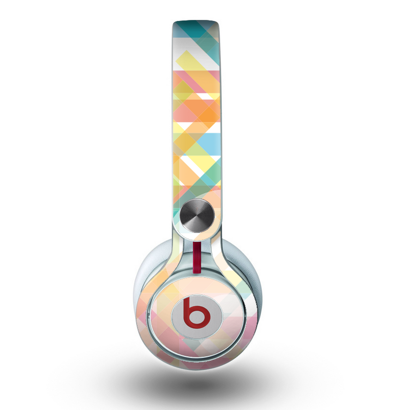 The Colorful Abstract Plaid Intersect Skin for the Beats by Dre Mixr Headphones